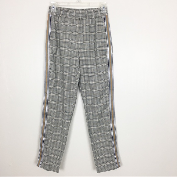 Zara‎ Basic Gray Yellow Plaid Pull On Pants Sz XS - Picture 1 of 10